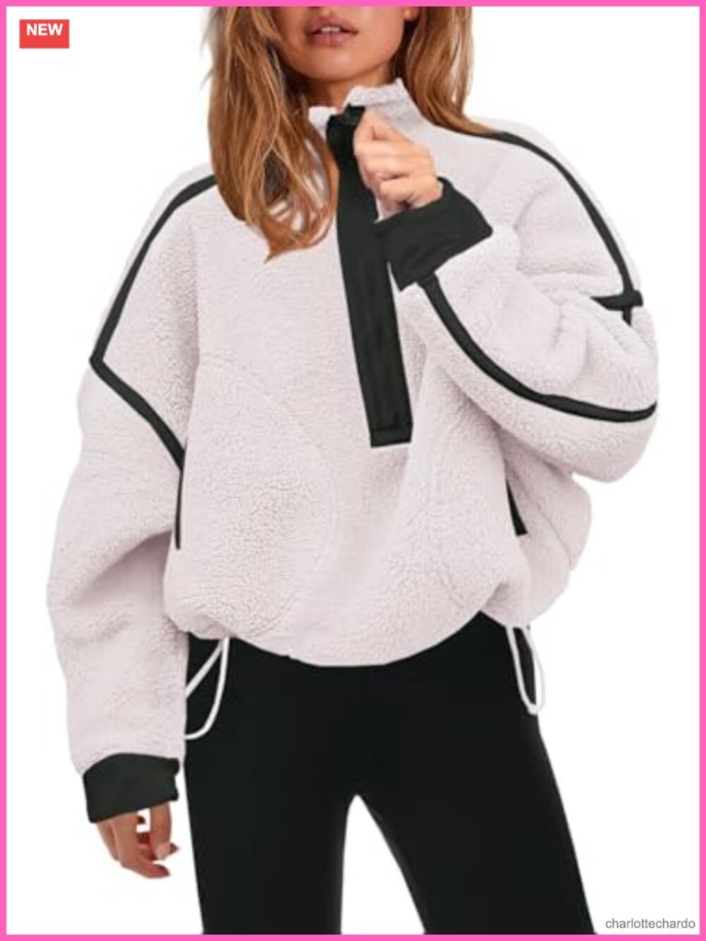 Women's Half Zip Fleece Pullover Sherpa Jacket Long Sleeve